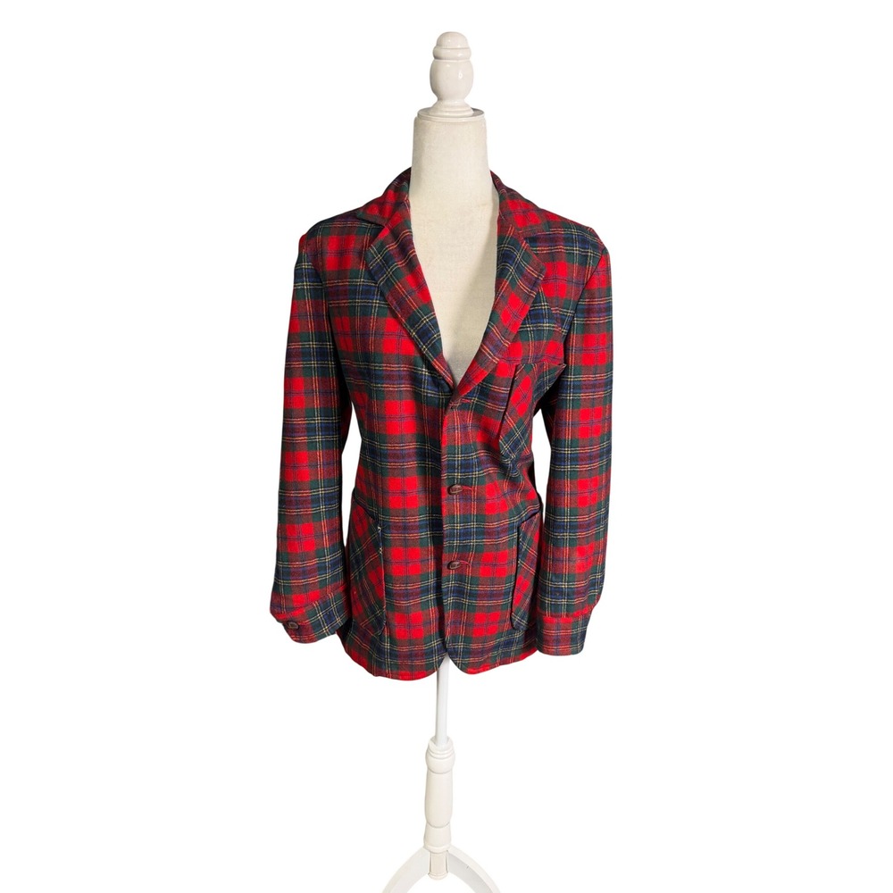 Vintage Pendleton MacLean Tartan Plaid Wool Blazer Jacket Small USA